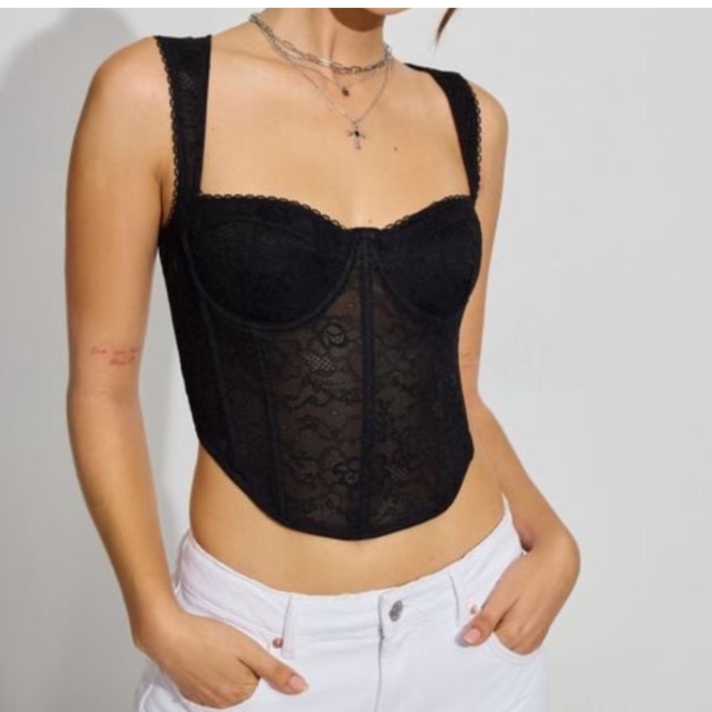 Garage black corset top